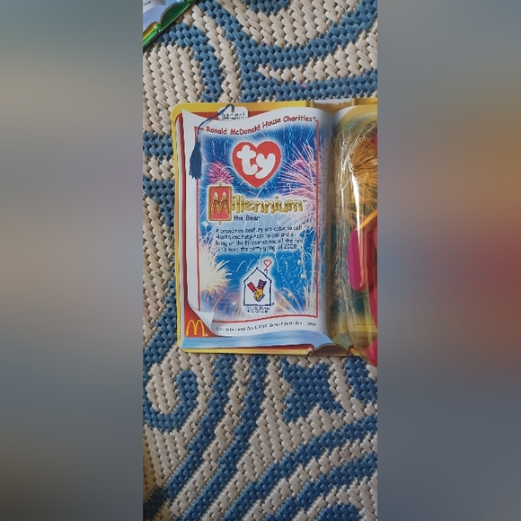 TY Millennium Magenta Bear Plush Toy by Ty - Magenta - Picture 3 of 4